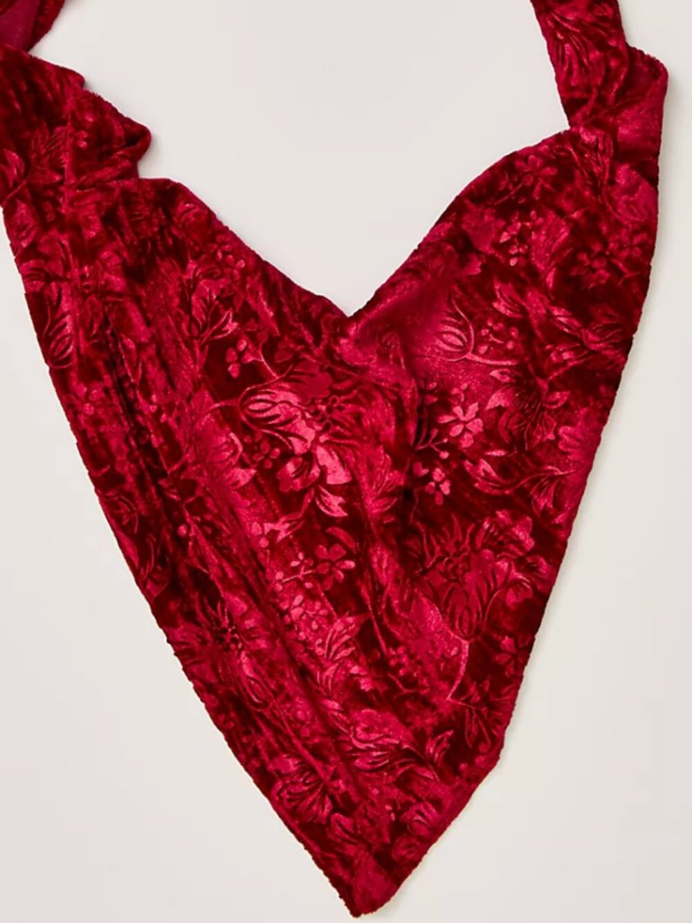 NWT Free People Canopy Velvet Hair Scarf in Red - Picture 2 of 2